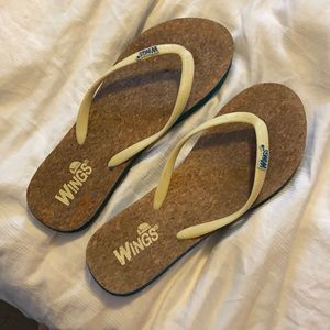Wings cork flip flops